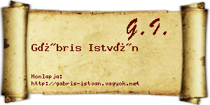Gábris István névjegykártya